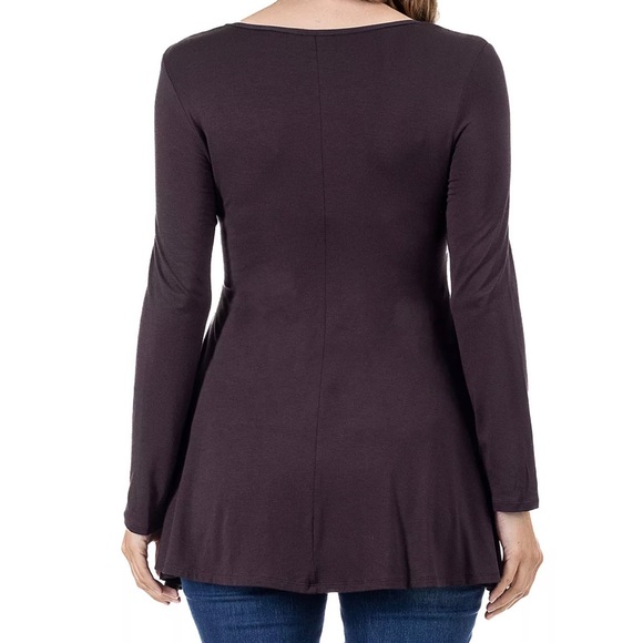 24Seven Long Sleeve Swing Style Flare Tunic Top - Picture 3 of 9